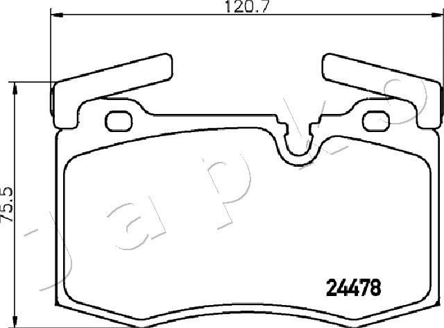 Stabdžių trinkelių rinkinys, diskinis stabdys JAPKO 500137