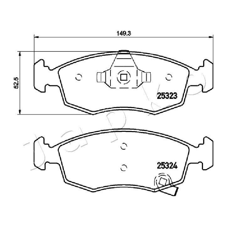 Stabdžių trinkelių rinkinys, diskinis stabdys JAPKO 500228