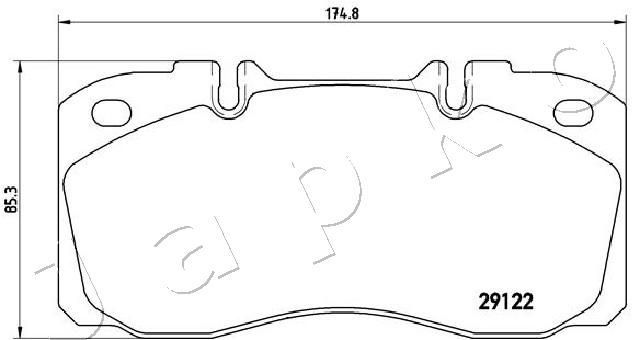 Stabdžių trinkelių rinkinys, diskinis stabdys JAPKO 500235