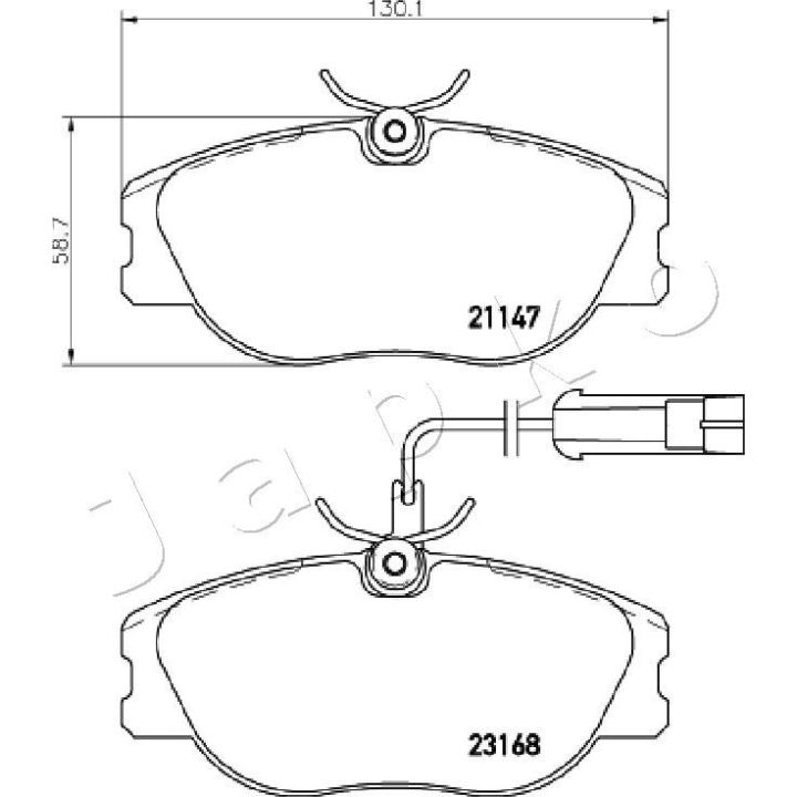 Stabdžių trinkelių rinkinys, diskinis stabdys JAPKO 500242