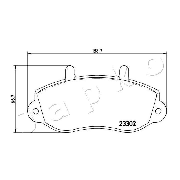 Stabdžių trinkelių rinkinys, diskinis stabdys JAPKO 500408