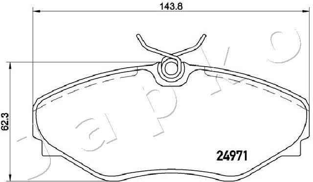 Stabdžių trinkelių rinkinys, diskinis stabdys JAPKO 500701
