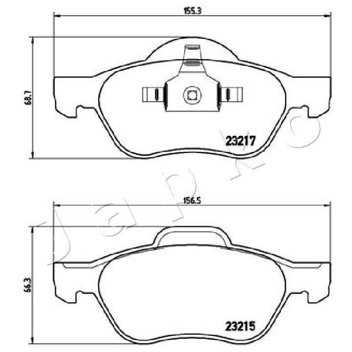 Stabdžių trinkelių rinkinys, diskinis stabdys JAPKO 500709