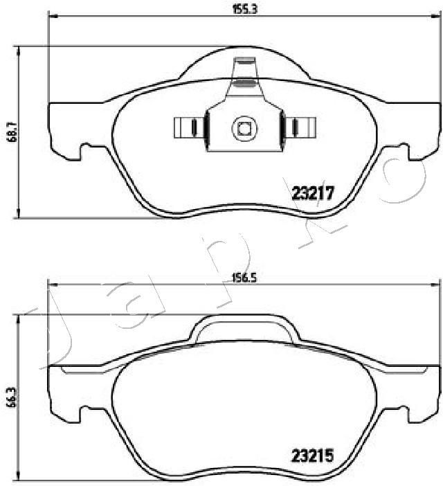 Stabdžių trinkelių rinkinys, diskinis stabdys JAPKO 500709