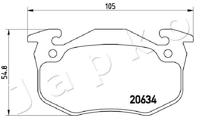 Stabdžių trinkelių rinkinys, diskinis stabdys JAPKO 500718