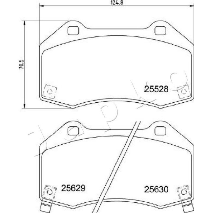 Stabdžių trinkelių rinkinys, diskinis stabdys JAPKO 503004