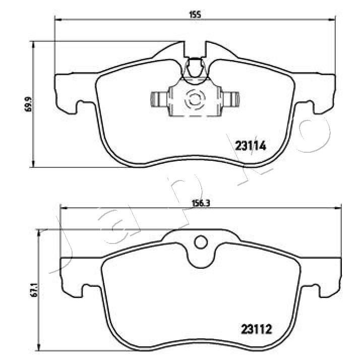 Stabdžių trinkelių rinkinys, diskinis stabdys JAPKO 50494