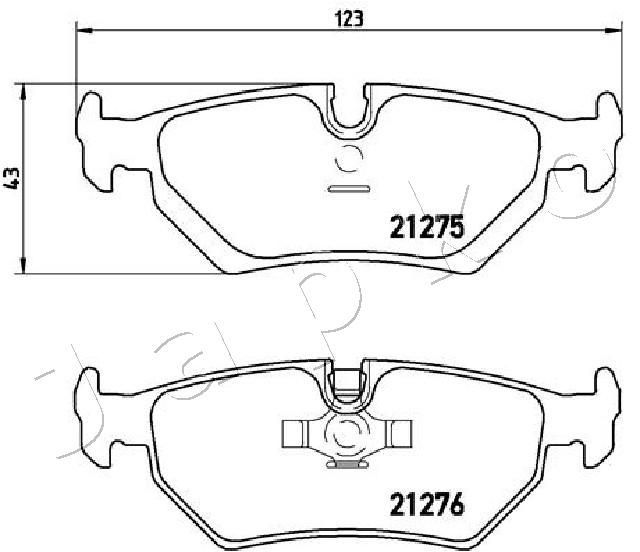 Stabdžių trinkelių rinkinys, diskinis stabdys JAPKO 510314