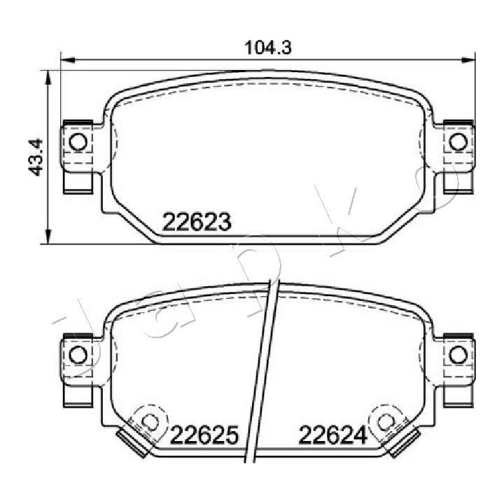 Stabdžių trinkelių rinkinys, diskinis stabdys JAPKO 51321