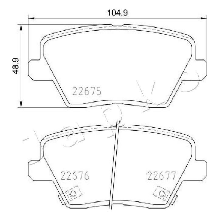 Stabdžių trinkelių rinkinys, diskinis stabdys JAPKO 51K15