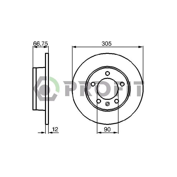 Stabdžių diskas PROFIT 5010-1272