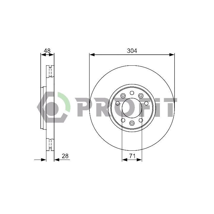 Stabdžių diskas PROFIT 5010-1615