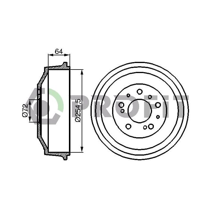 Stabdžių būgnas PROFIT 5020-0008