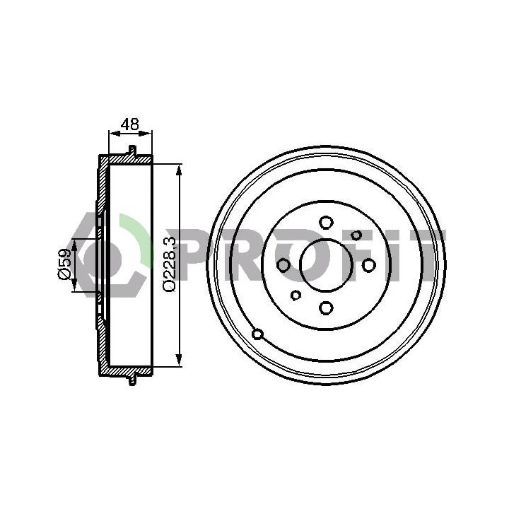 Stabdžių būgnas PROFIT 5020-0017
