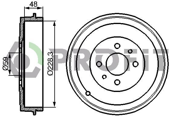 Stabdžių būgnas PROFIT 5020-0017
