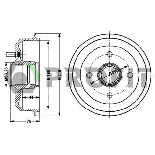 Stabdžių būgnas PROFIT 5020-0024