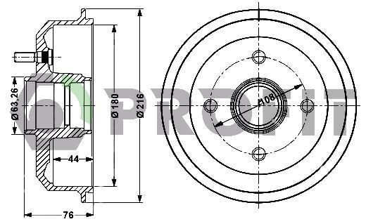 Stabdžių būgnas PROFIT 5020-0024