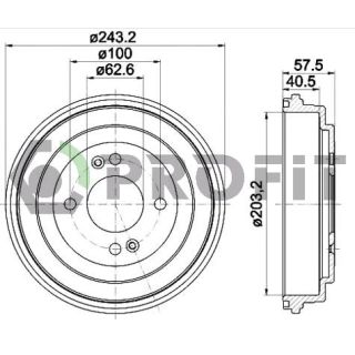 Stabdžių būgnas PROFIT 5020-0039