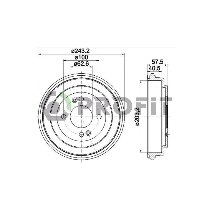 Stabdžių būgnas PROFIT 5020-0039