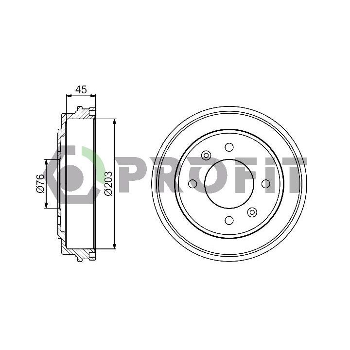 Stabdžių būgnas PROFIT 5020-0041