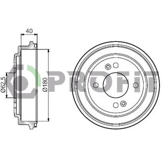 Stabdžių būgnas PROFIT 5020-0042