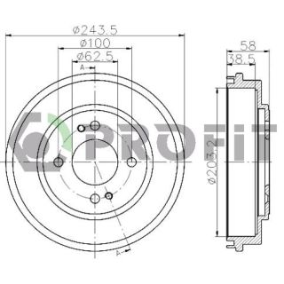 Stabdžių būgnas PROFIT 5020-0043