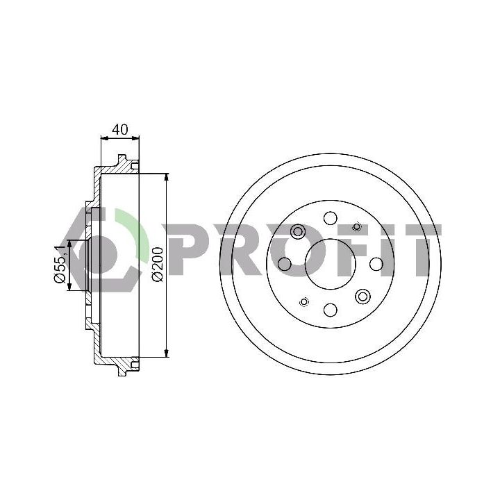 Stabdžių būgnas PROFIT 5020-0050