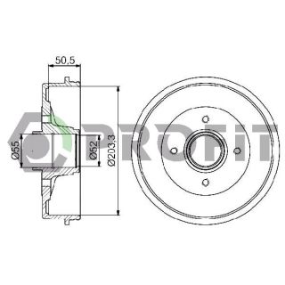 Stabdžių būgnas PROFIT 5020-0072