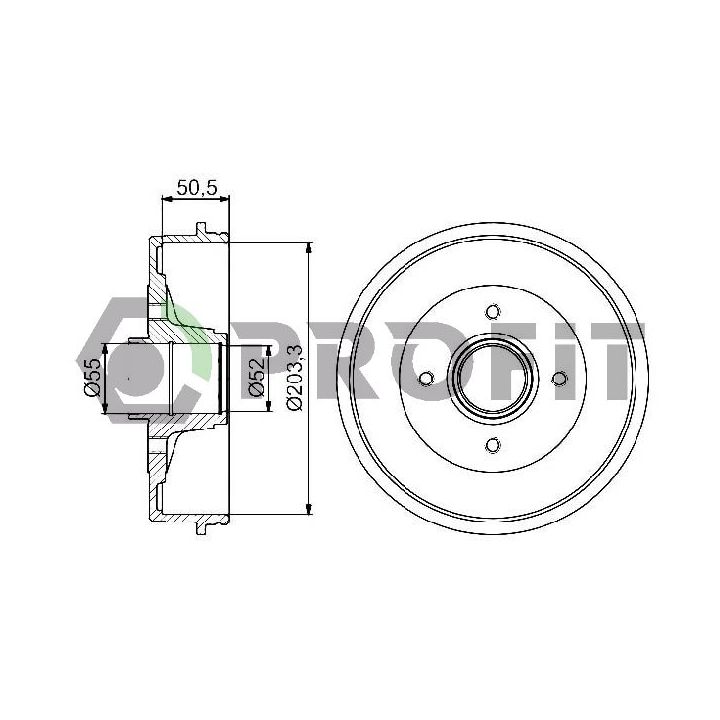 Stabdžių būgnas PROFIT 5020-0072