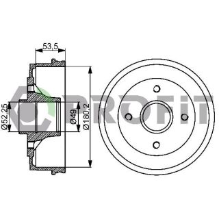 Stabdžių būgnas PROFIT 5020-0075