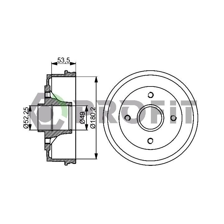 Stabdžių būgnas PROFIT 5020-0075