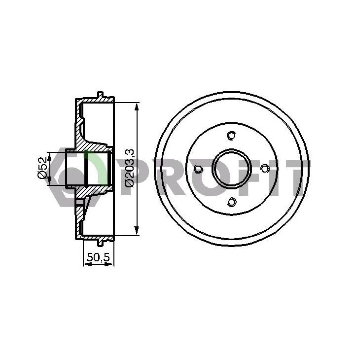 Stabdžių būgnas PROFIT 5020-0076