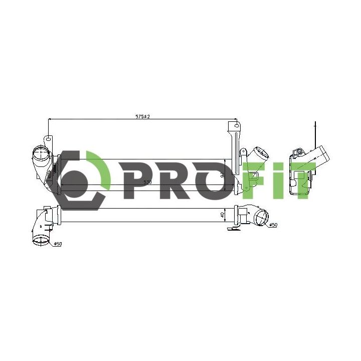 Tarpinis suslėgto oro aušintuvas, kompresorius PROFIT 1780-0152