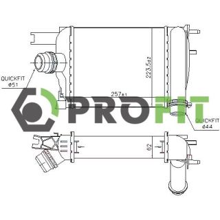 Tarpinis suslėgto oro aušintuvas, kompresorius PROFIT 1780-0165