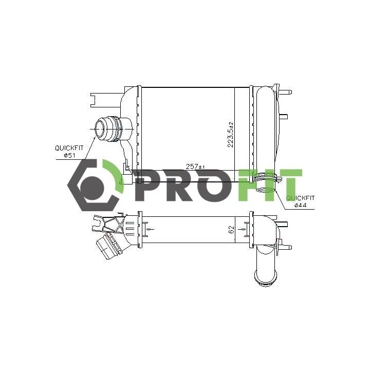 Tarpinis suslėgto oro aušintuvas, kompresorius PROFIT 1780-0165