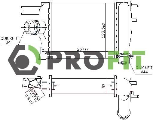 Tarpinis suslėgto oro aušintuvas, kompresorius PROFIT 1780-0165