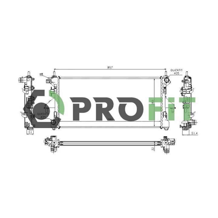 Radiatorius, variklio aušinimas PROFIT 1740-0085
