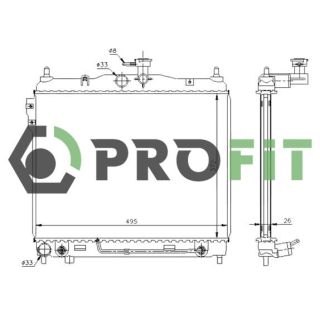 Radiatorius, variklio aušinimas PROFIT 1740-0141