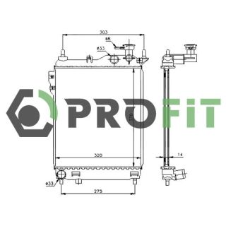 Radiatorius, variklio aušinimas PROFIT 1740-0143