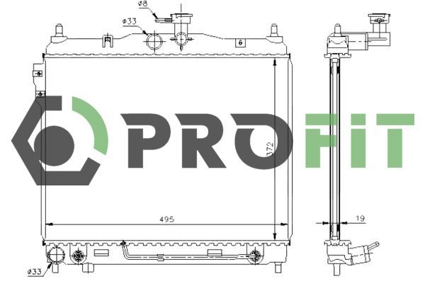 Radiatorius, variklio aušinimas PROFIT 1740-0145