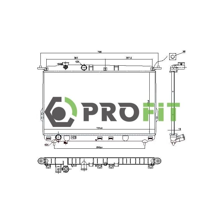 Radiatorius, variklio aušinimas PROFIT 1740-0147