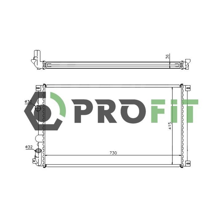 Radiatorius, variklio aušinimas PROFIT 1740-0173