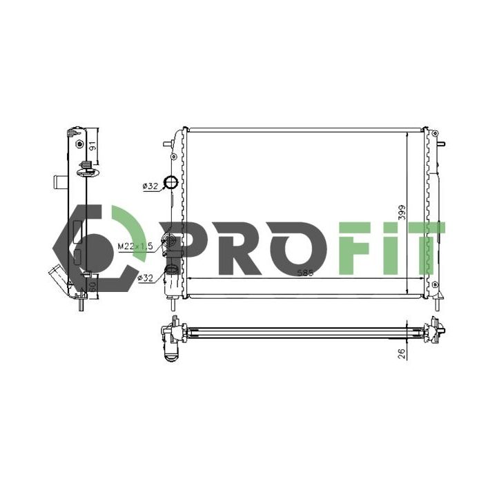 Radiatorius, variklio aušinimas PROFIT 1740-0176