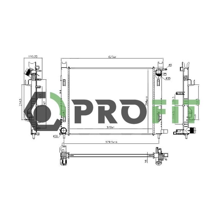 Radiatorius, variklio aušinimas PROFIT 1740-0177