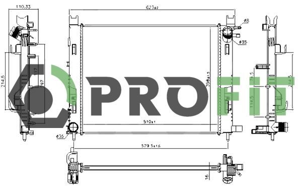 Radiatorius, variklio aušinimas PROFIT 1740-0177