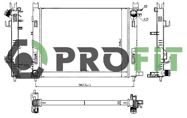 Radiatorius, variklio aušinimas PROFIT 1740-0180