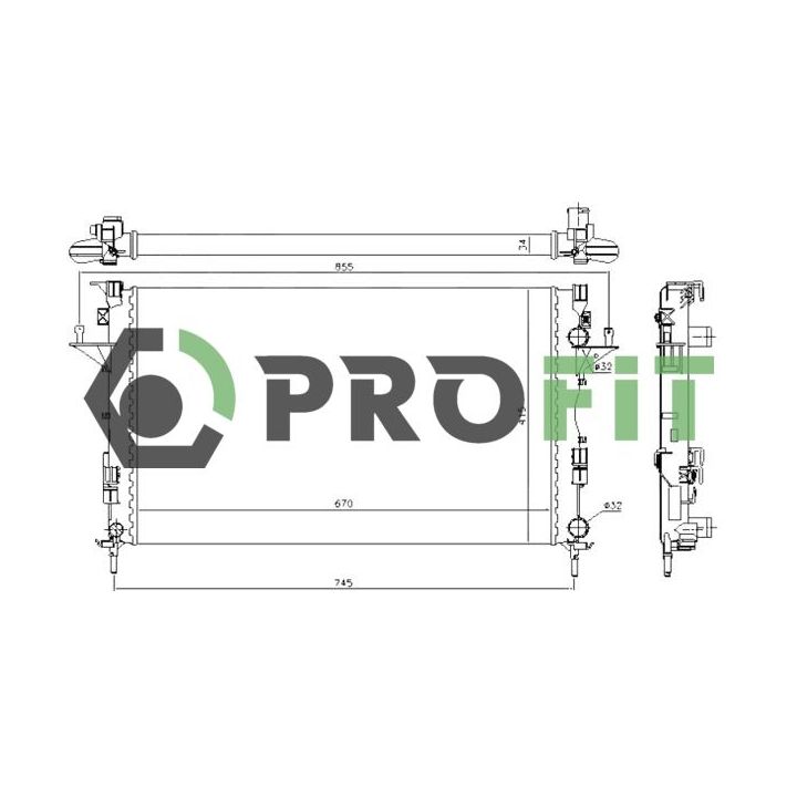 Radiatorius, variklio aušinimas PROFIT 1740-0181