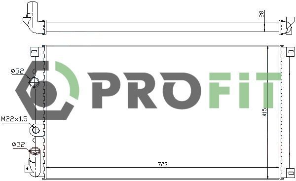 Radiatorius, variklio aušinimas PROFIT 1740-0193