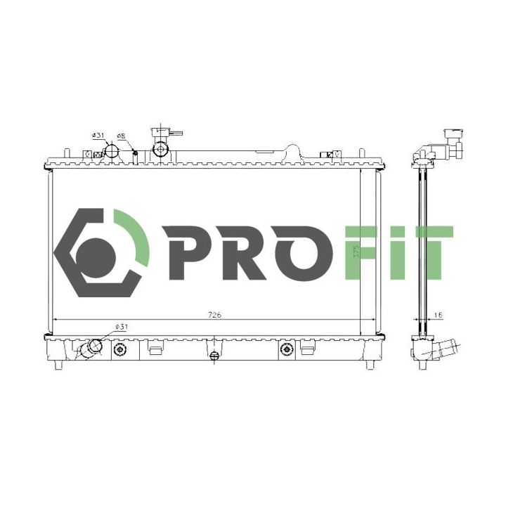 Radiatorius, variklio aušinimas PROFIT 1740-0221