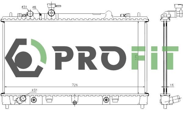 Radiatorius, variklio aušinimas PROFIT 1740-0221